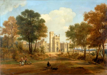 De ingang van Beaufront Castle, 1845